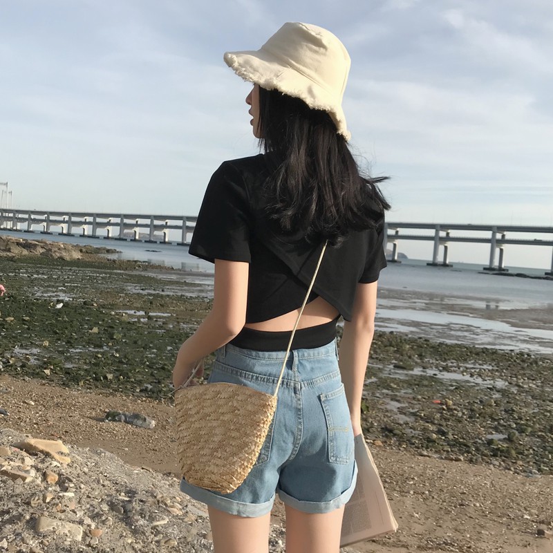 quần short ulzzang quần nữ đẹp short jean jeans soóc bò kiểu dáng hàn quốc cạp lưng cao | BigBuy360 - bigbuy360.vn