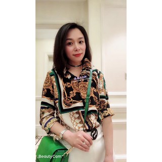Sơ mi lụa hoạ tiết dolce