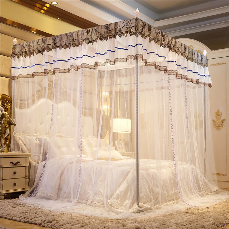 【màn chống muỗi】Màn chống muỗi mùa hè 1,8 giường đôi ba cửa sàn mã hóa lưới cung điện công chúa gió