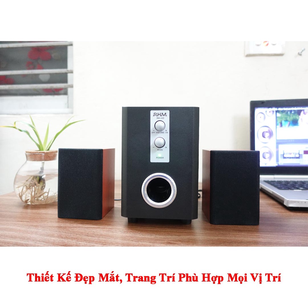 Loa Vi Tính RM-220/220BT - Hỗ Trợ Kết Nối Bluetooth, Âm Thanh Sống Động, Chân Thực - Phù Hợp Dàn Máy PC, Laptop