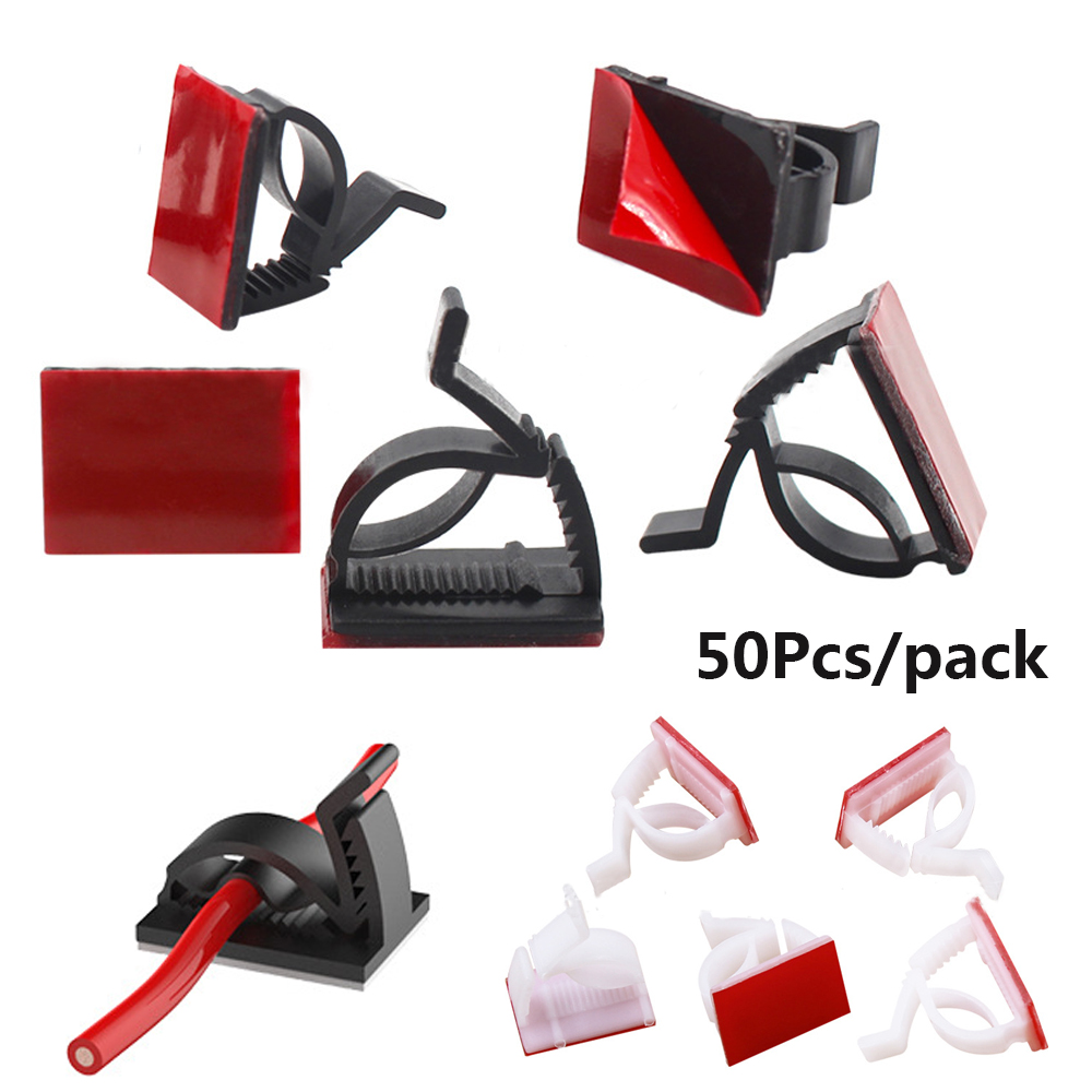 Bộ 50 kẹp nhựa giữ dây cáp chất lượng cao nhiều màu sắc
