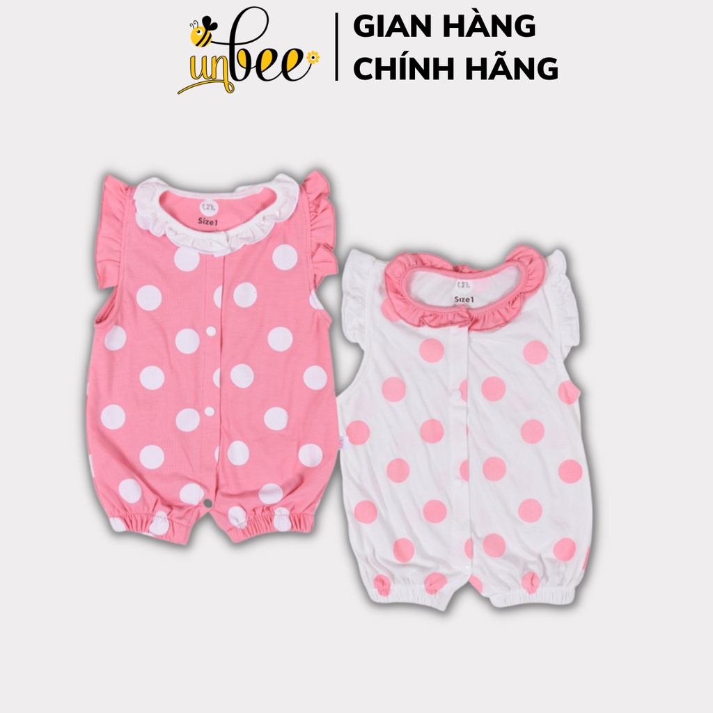 Body Liền Thân Họa Tiết Chấm Bi Hè Cho Bé Gái 5 - 13kg, Chất Vải Thoáng Mát, Thấm Hút Mồ Hôi - Unbee - BS025