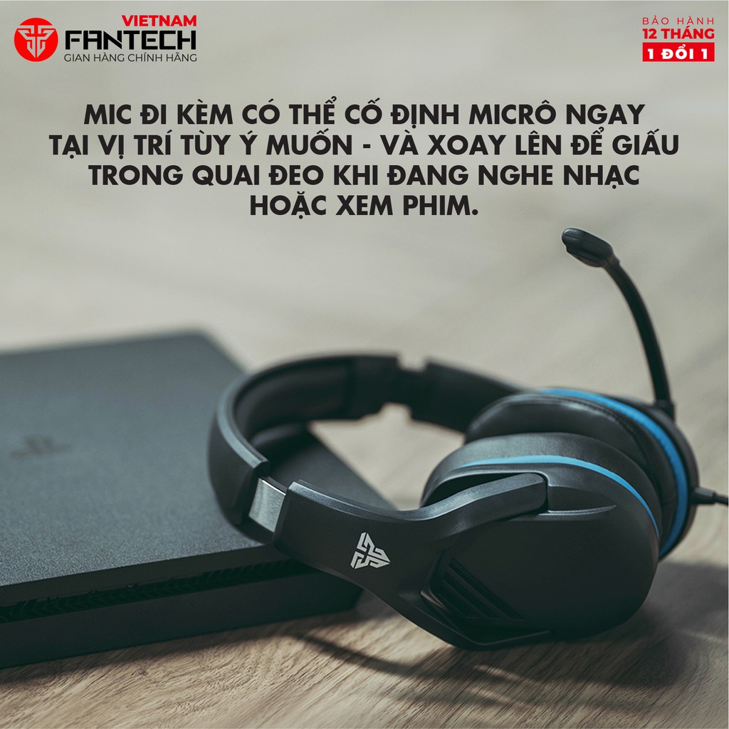 Tai Nghe Gaming Chụp Tai Có Dây FANTECH MH86 Chuyên Game Console PS4, PS5... Jack 3.5mm Kèm Mic Chuyên Dụng