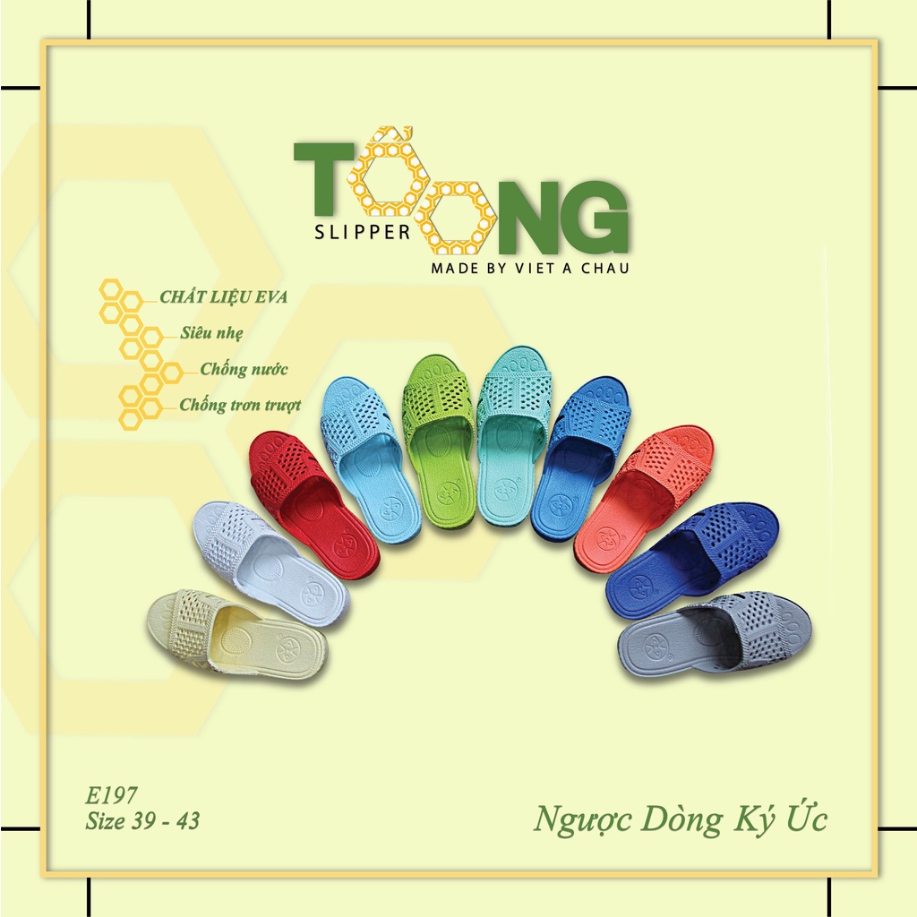 Dép tổ ong KEM vật liệu EVA cao cấp siêu bền, siêu nhẹ, chống trơn trượt, FORM LỚN (Nên Lùi 1-2 Size)