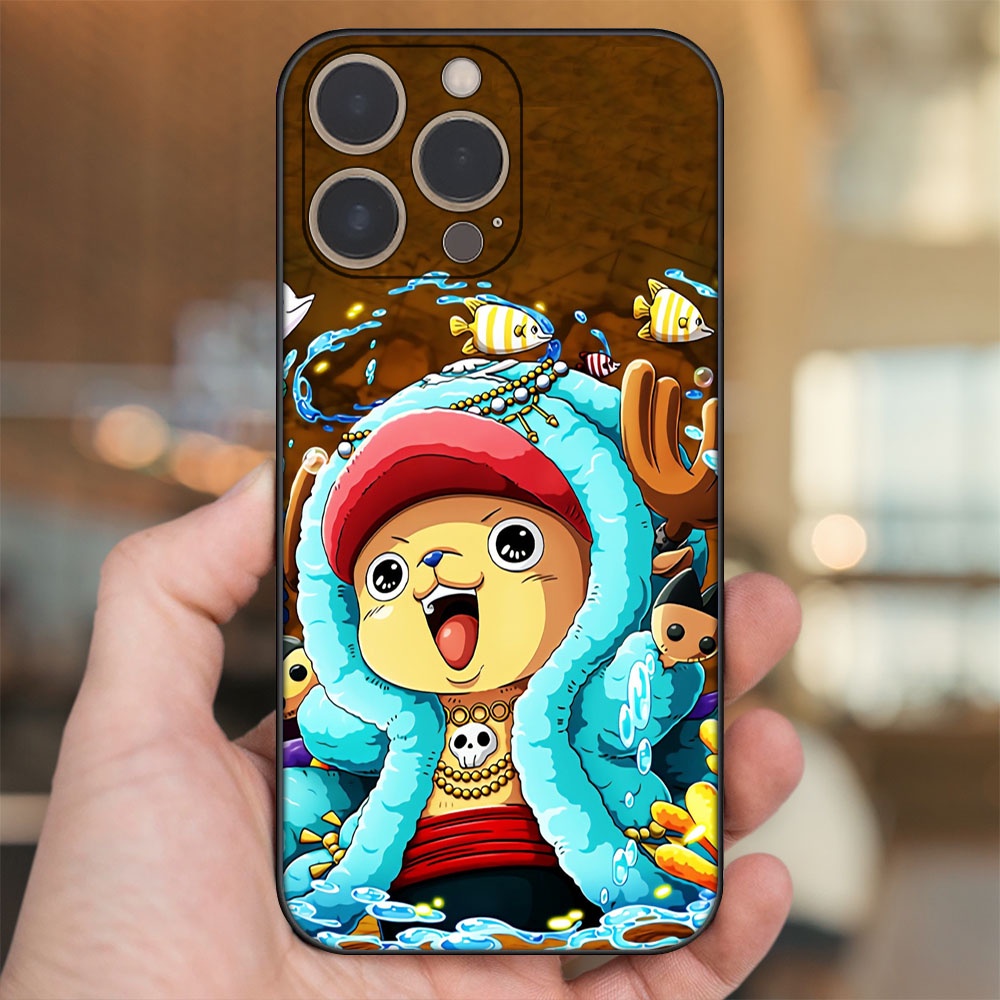 Ốp lưng iPhone 13 Pro dẻo đen cạnh vuông in hình Chopper One Piece Đảo Hải Tặc