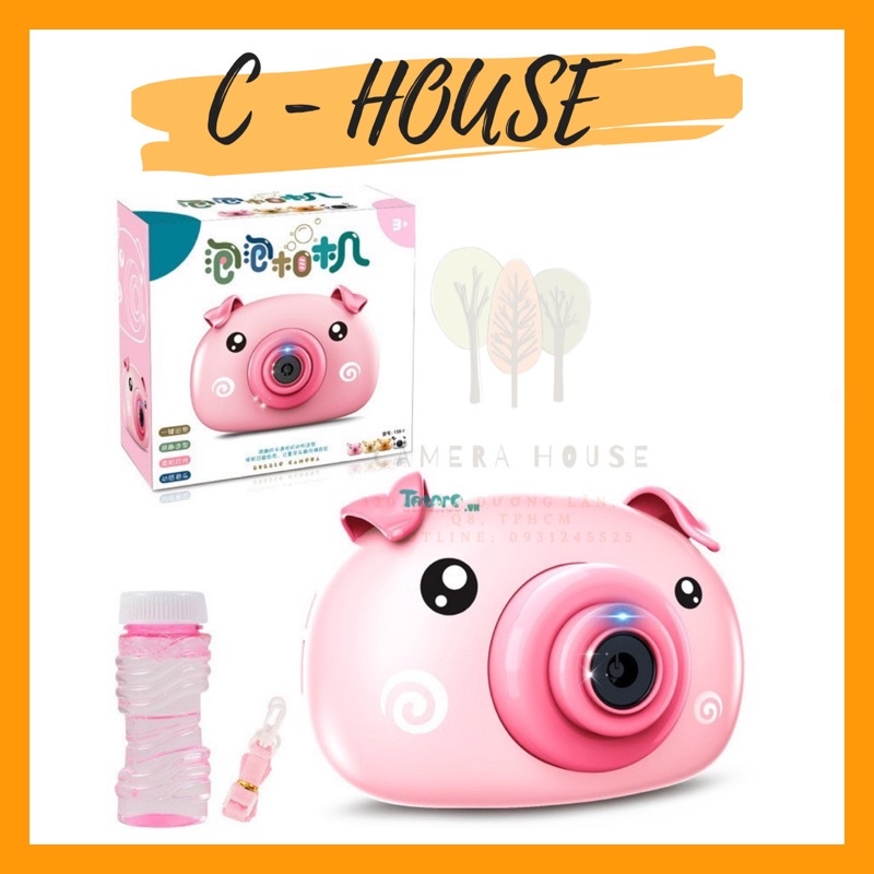 Máy thổi bong bóng hình con heo (thay pin được)