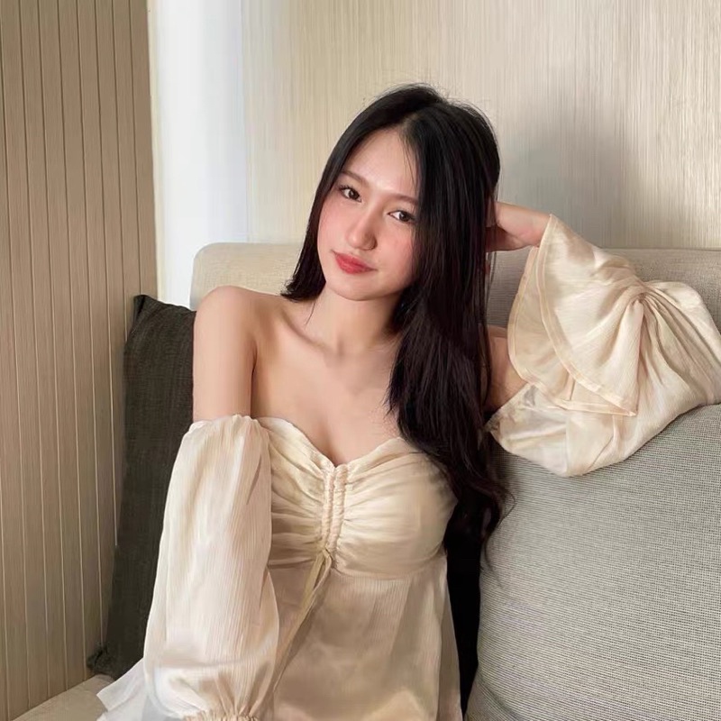 ÁO ỐNG RỚT VAI NHÚN NGỰC TRẮNG (về thêm nude)