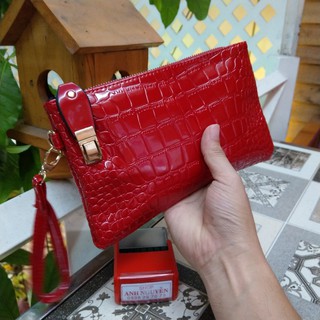 Bóp cầm tay Nữ giả vân cá Sấu