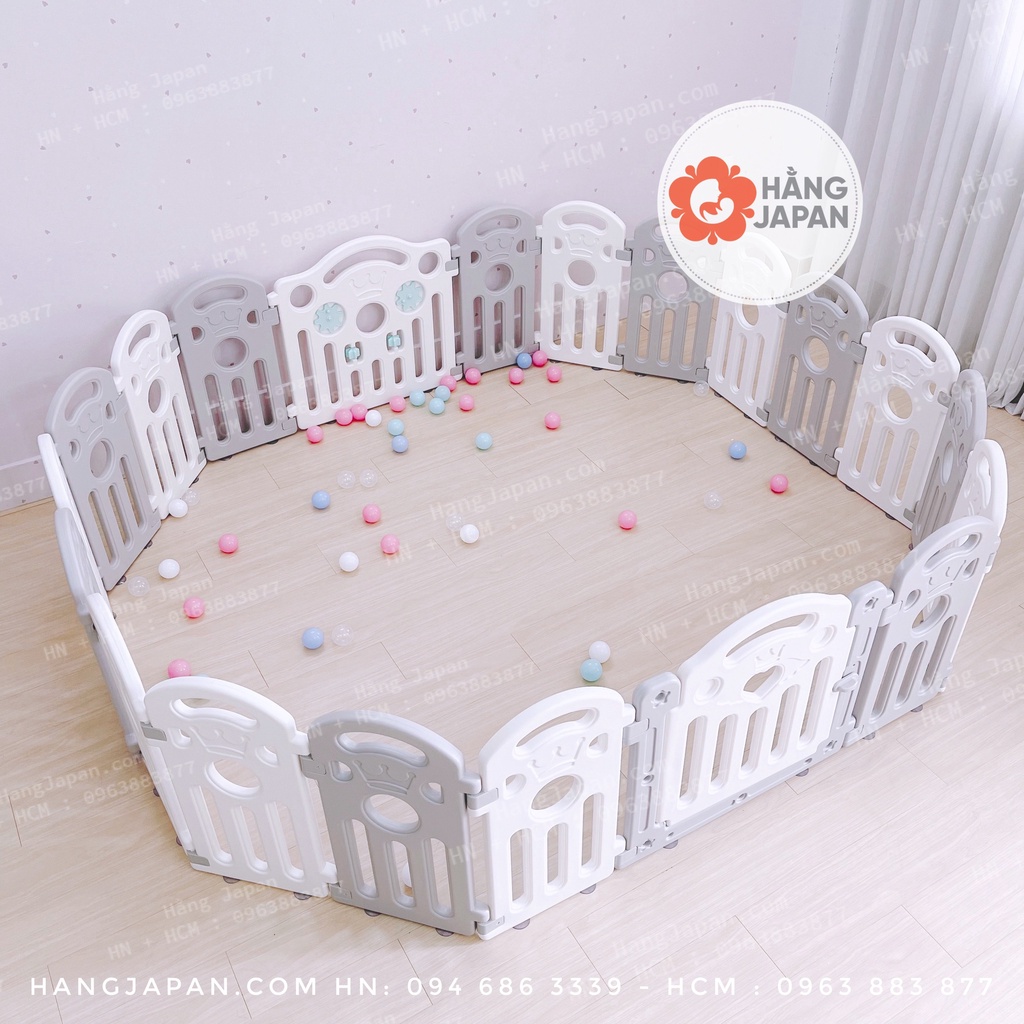 Quây cũi nhựa vương miện Sasa cao cấp an toàn cho bé kích thước 192 x 161 x 60cm/161 x 161 x 60cm