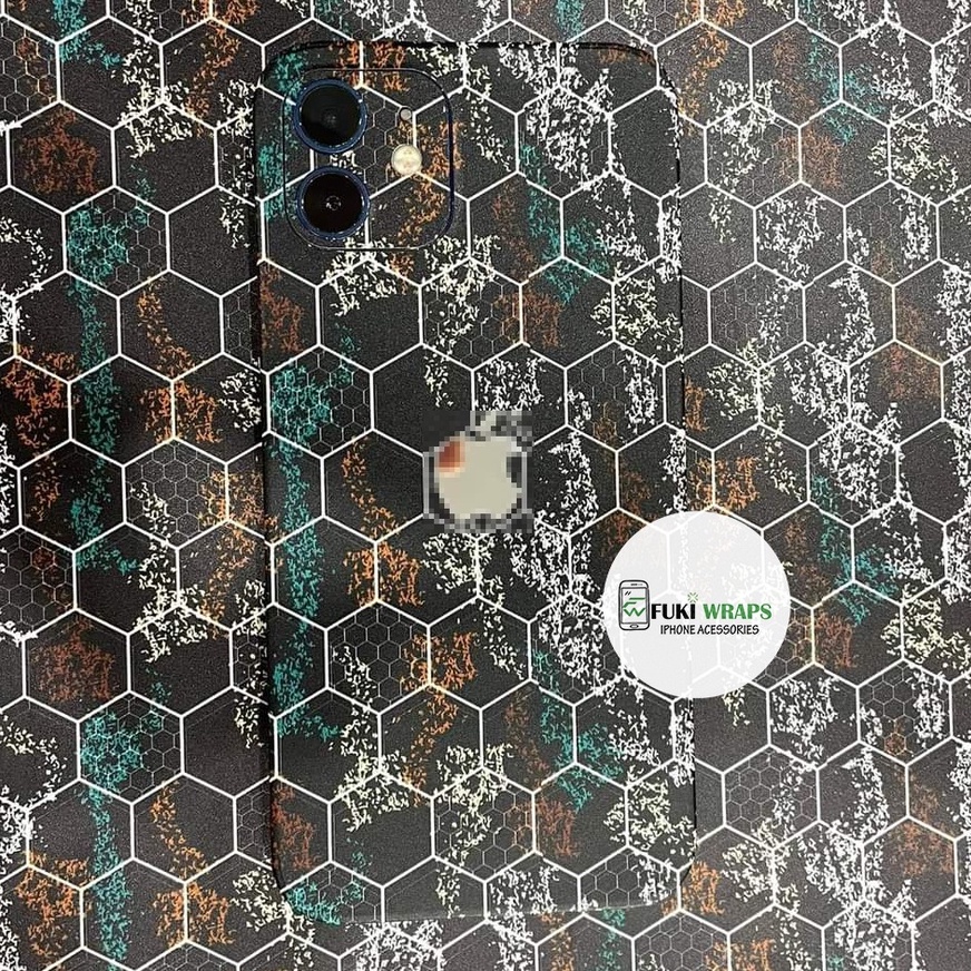 Tấm dán Skin Mặt Sau Hình Lục Giác FULL VIỀN Dành Cho13prm , 12prm , 11prm , x, xs,xsm , ip11 , ip12 , ip13 - FukiShop