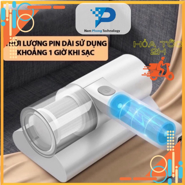 MÁY HÚT BỤI GIƯỜNG NỆM, MÁY HÚT BỤI MINI CẦM TAY CÓ TIA UV KHỬ KHUẨN, BẢO HÀNH 6 THÁNG - NAM PHONG TECHNOLOGY