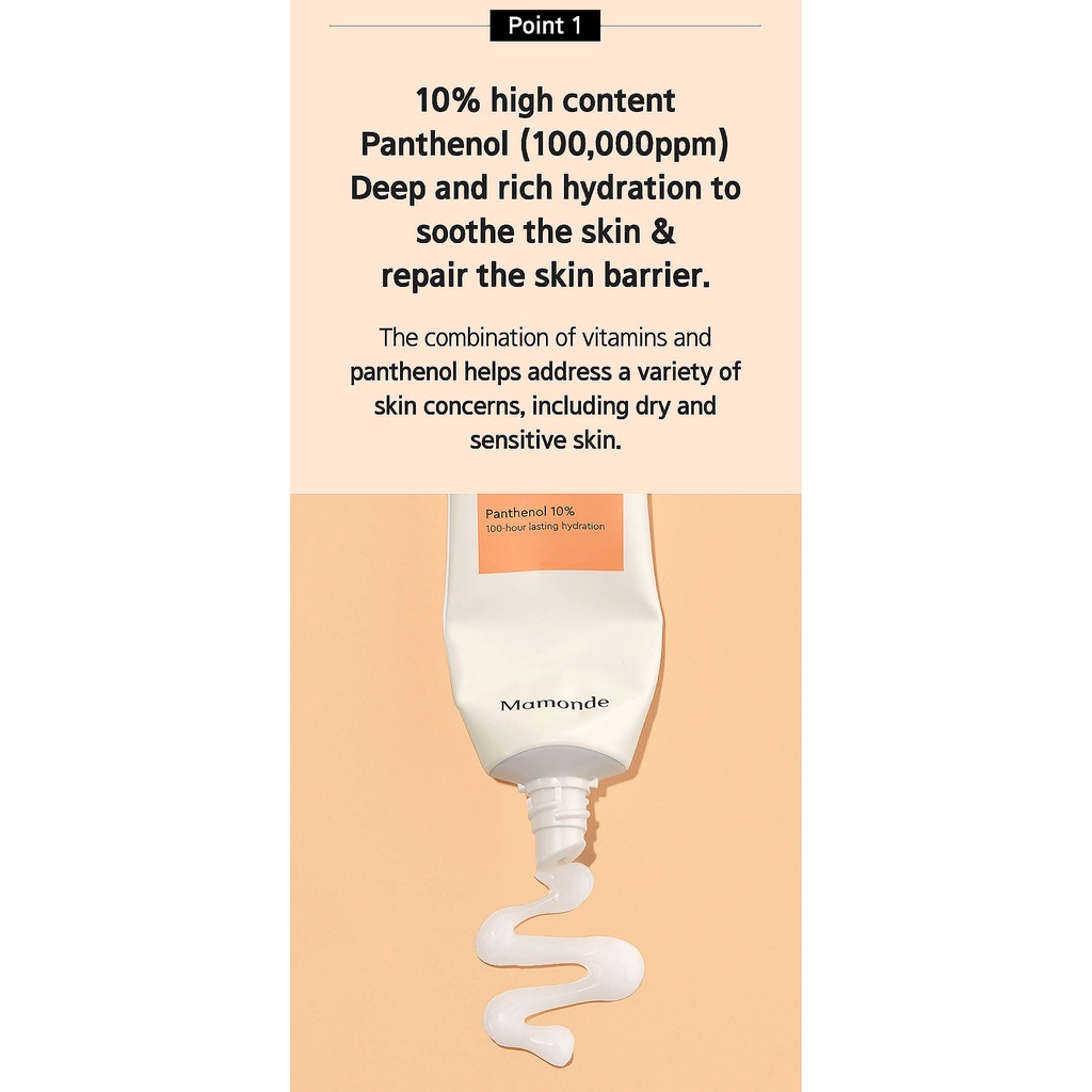 Kem dưỡng Mamonde Vitamin Panthenol 10 dưỡng ẩm, mềm mịn da/ Mamonde Vitamin Panthenol 10 Cream - Vitamin and Panthenol, Inner-Skin Moisturizing and Soothing Cream