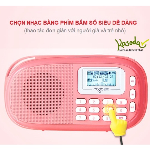 Đài nghe nhạc mini cho bé từ thẻ nhớ dùng làm loa ngoài đài nghe FM loa tắm tiếng Anh Nogo