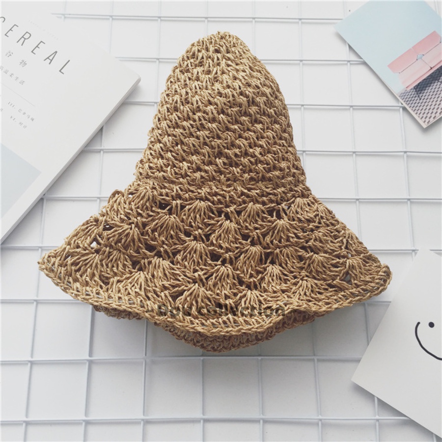 [NowShip2h] Nón Cói (Mũ Cói) Trơn Mềm Vành Rộng Chống Nắng Đi Biển - Mã NC026