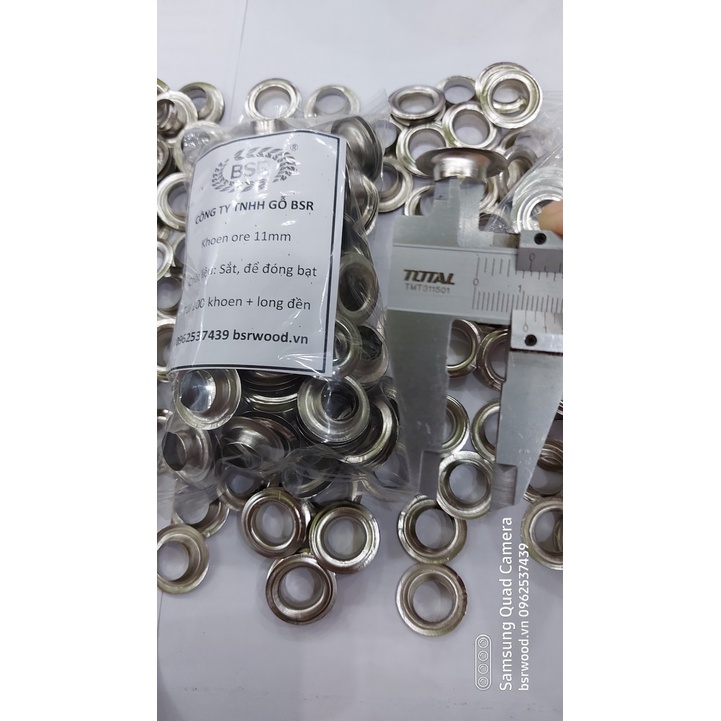 Khoen ore 12mm Khuy mắt cáo đóng bạt, bấm bạt, bấm túi giấy Bằng Sắt xi Màu bạc Bán sỉ Túi 1kg