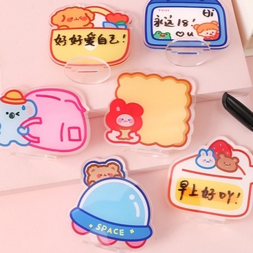 &lt;Video Review&gt; Bảng Ghi Chú Acrylic Tấm Trong Suốt Mini Hoạt Hình Để Bàn Tiện Lợi Học Tập Họp Văn Phòng D051