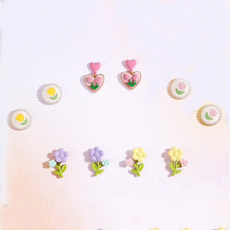 Bông Tai S925 Hình Hoa Tulip Dễ Thương