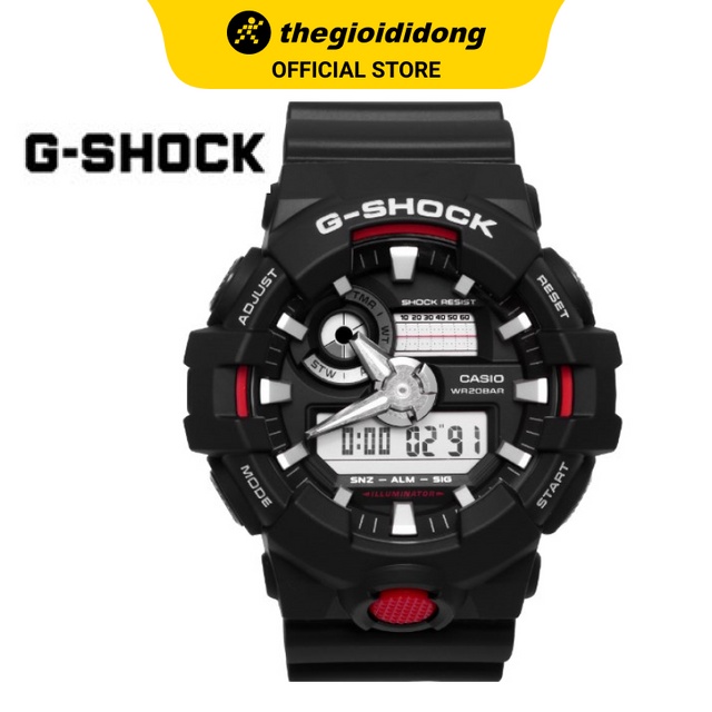 Đồng hồ kim nam dây nhựa G-SHOCK GA-700-1ADR Đen