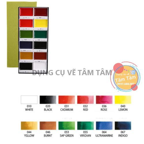 [ TÂM TÂM ] Màu Nước Gansai Tambi 12/18/24/36/48 Màu -  Solid Watercolor Gansai Tambi Kuretake