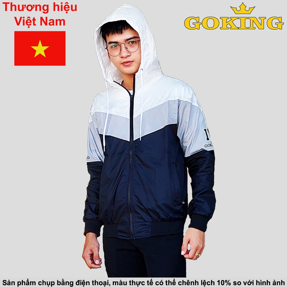 Áo khoác gió phối 3 màu thời trang GOKING cho teen nam nữ. Vải dù chống nắng gió lạnh, giữ ấm tốt. Hàng hiệu Việt Nam.