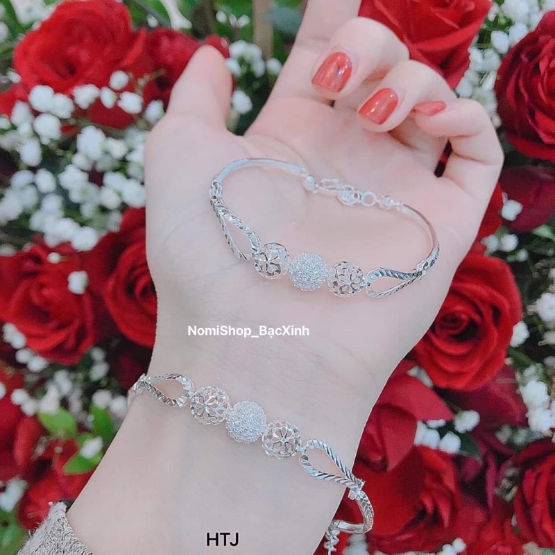 Lắc tay Bạc cho nữ, Đẹp xịn sáng đẹp lên tay sang chảnh lắm luôn Mainomi Shop Bạc Xinh