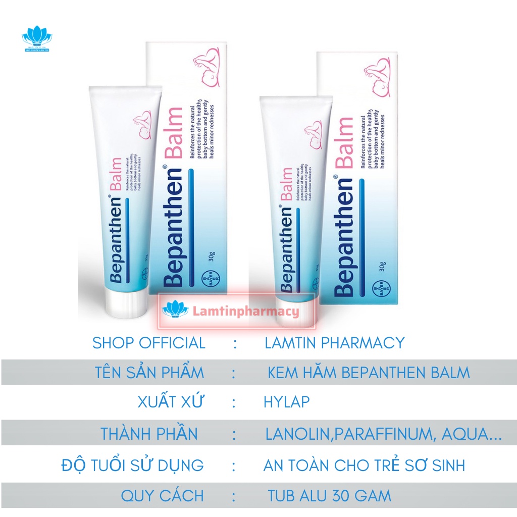 Bepanthen Balm Kem chống hăm Hàng chính hãng mẫu mới 2021 - Tuýp 30g