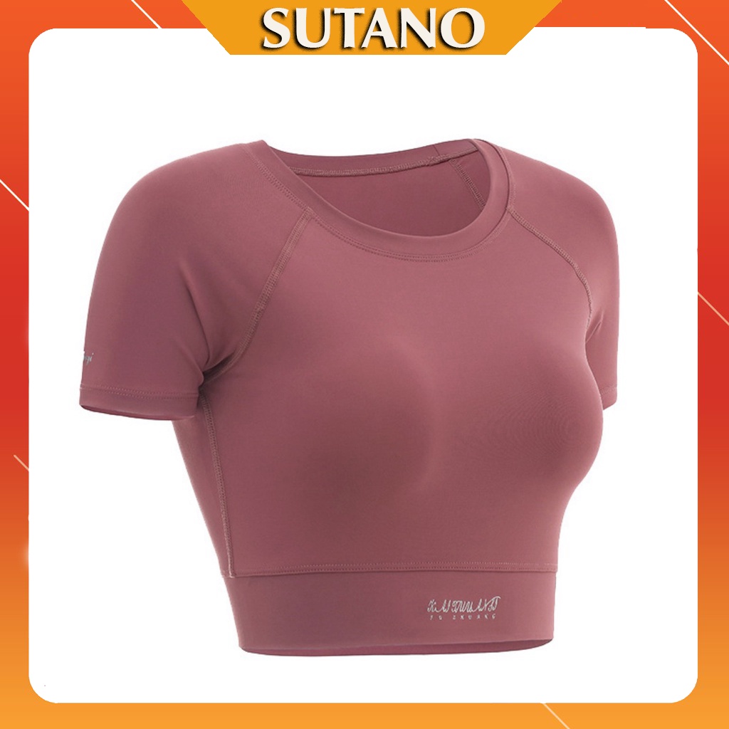 Áo croptop- áo tập thể thao gym yoga vải cao cấp thông thoáng co dãn 4 chiều thấm hút mồ hôi A493 SUTANO