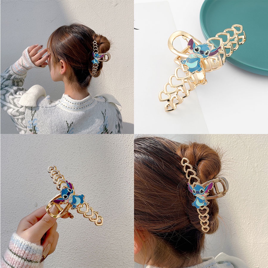 ✨Bán Nóng ✨Kẹp Tóc Bằng Kim Loại Họa Tiết Stitch Hoạt Hình Dễ Thương Bắt Mắt Sành Điệu