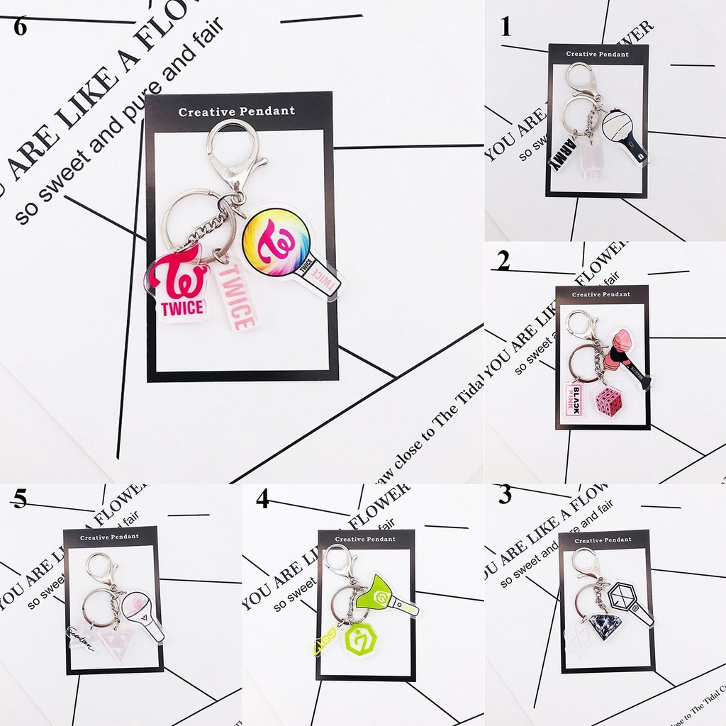 Móc khóa bằng acrylic họa tiết ngôi sao nhóm nhạc Got7 Blackpink Twice Exo Bts