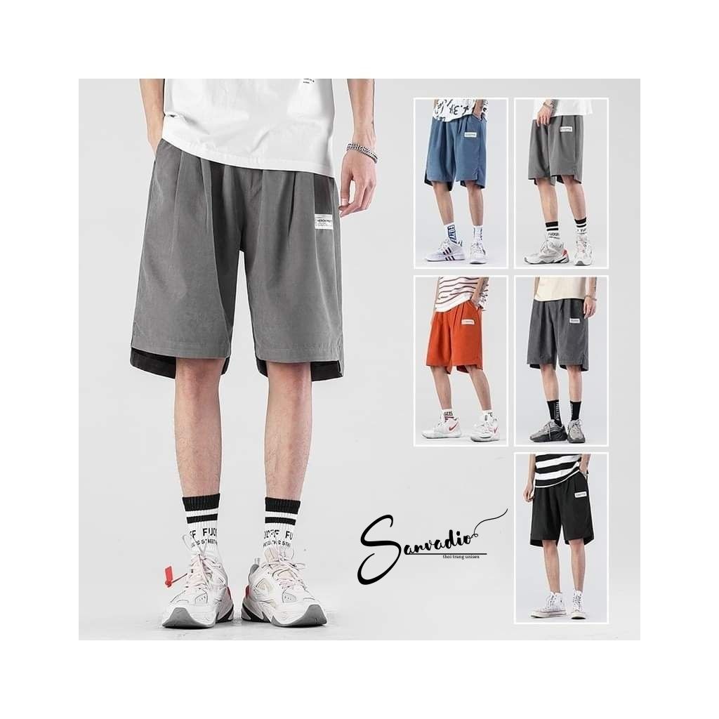 Quần short đũi nam thể thao, quần ngố nam form rộng chất cotton mềm mát Savandio SA09