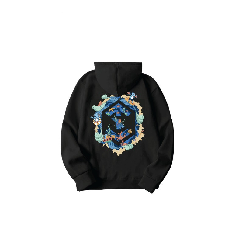 ÁO KHOÁC OTIS CLUB HOODIE SUMMER BEACH ĐEN