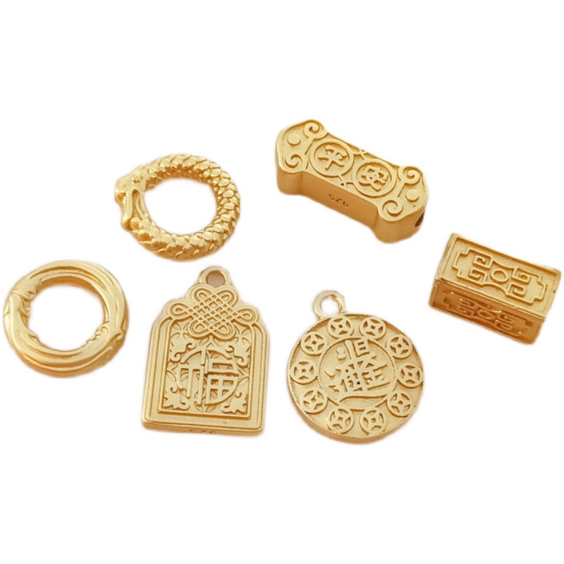 Tượng Hình Rồng Phượng Vàng Nhám May Mắn Cầu May Mắn Màu Sắc Vàng Kim Diy