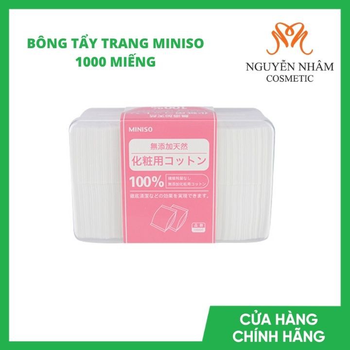 Bông tẩy trang 1000 miếng Miniso Nhật Bản