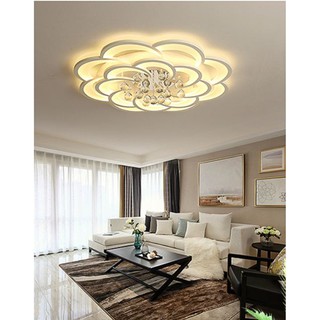 Đèn chùm pha lê KALIS trang trí nội thất 16 cánh 3 chế độ màu ánh sáng có điều khiển từ xa tiện dụng
