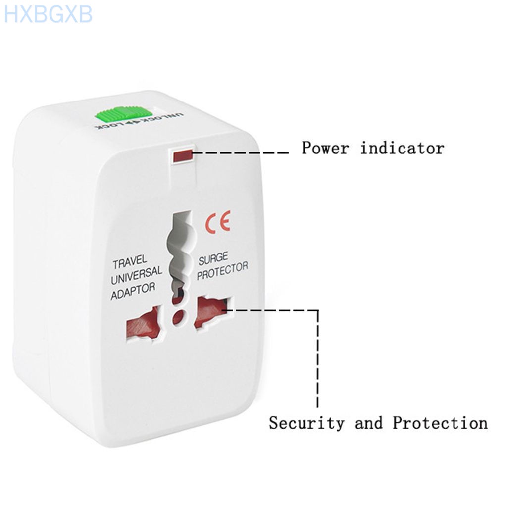 HXBG International Power Converter All-in-one Travel Adapter Socket without USB Aluminum Iron Type