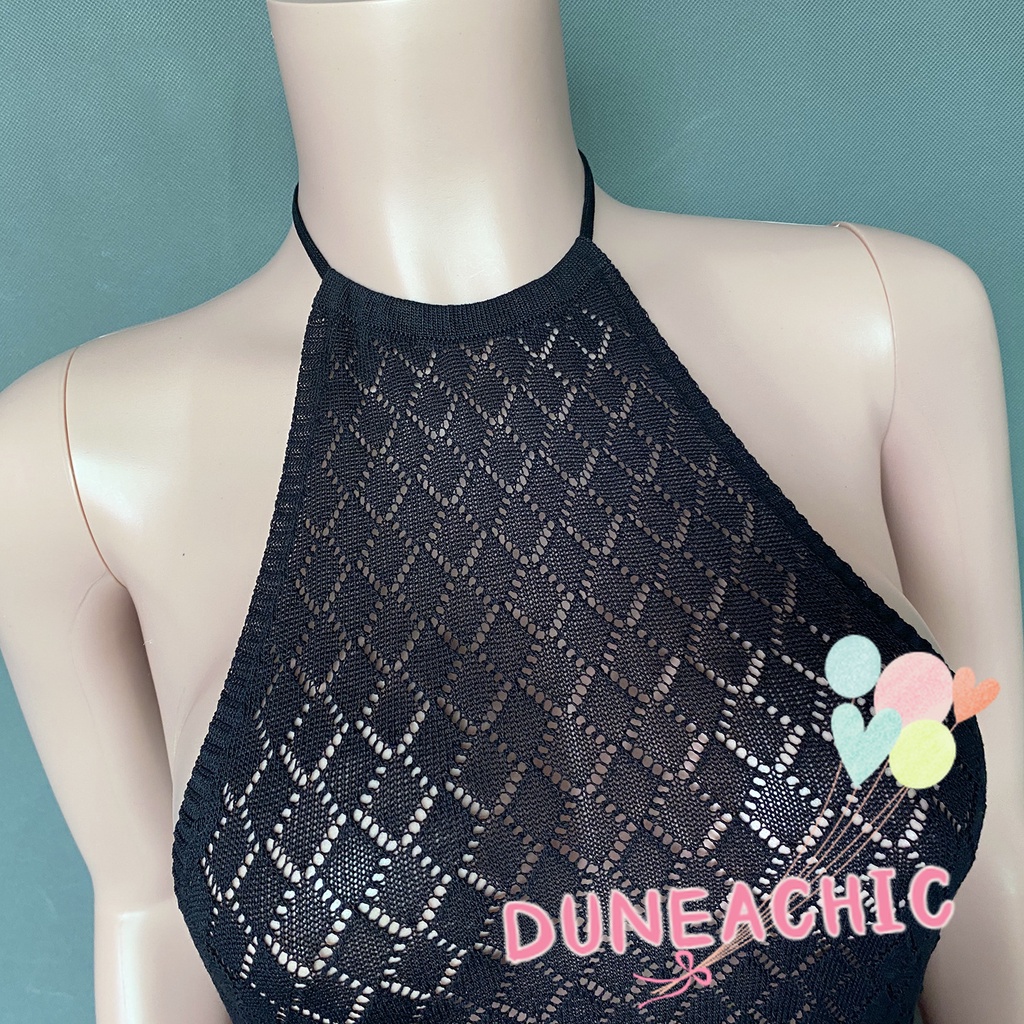 DUNEA Đầm Dài Xẻ Tà Hở Lưng Gợi Cảm Cho Nữ