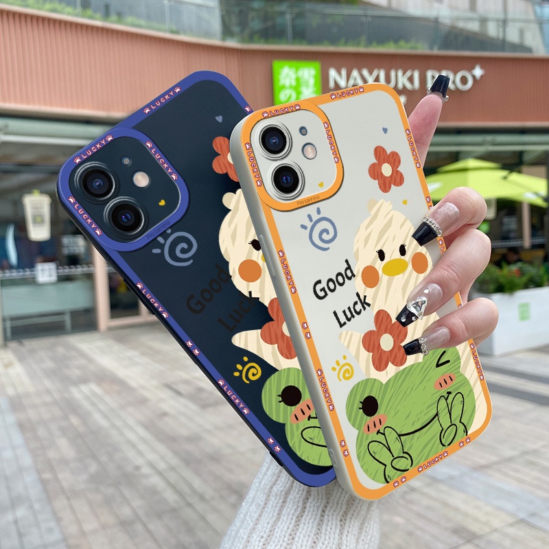 Ốp Điện Thoại Silicone Viền Vuông Chống Sốc In Hình Ếch Hoạt Hình Cho Samsung Galaxy S8 Plus