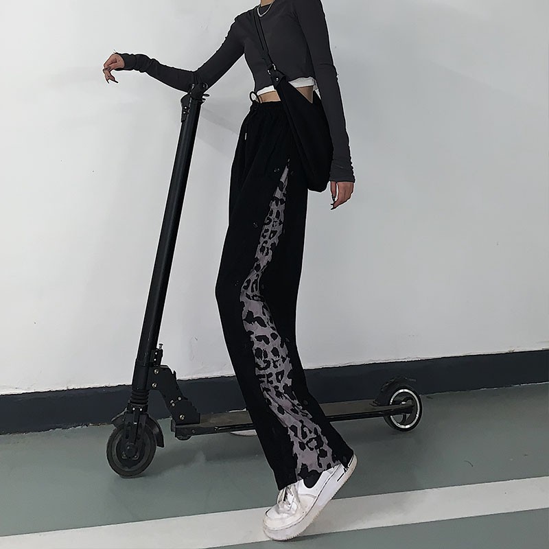 Quần nữ ống rộng suông unisex dài loang đen đi chơi, đi học thời trang unisex hàn quốc - UNQ09