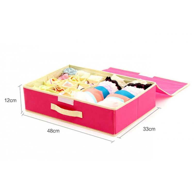 Hộp Đựng Đồ Lót 16 Ngăn Có Nắp Đậy, Khay Đựng Đồ Lót Nhiều Ngăn, Hộp Sắp Xếp Đồ Lót - PucaMart