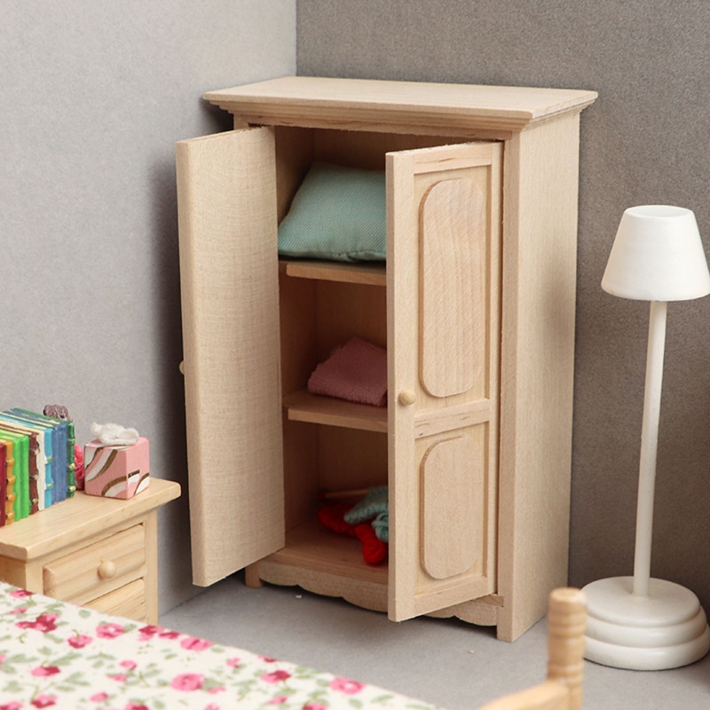 Tủ Quần Áo Mini Tỉ Lệ 1 / 12 Độc Đáo Trang Trí Nhà Búp Bê