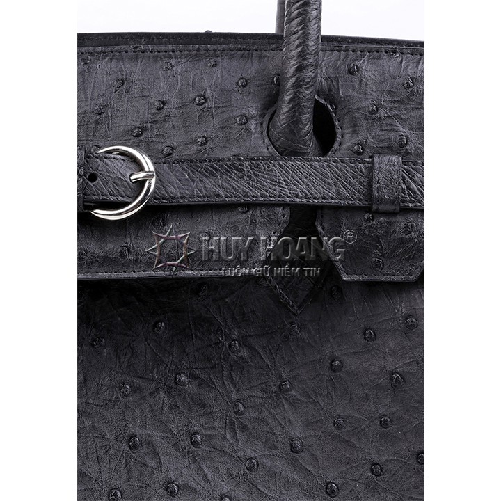 Túi xách Huy Hoàng da đà điểu màu đen HP6401