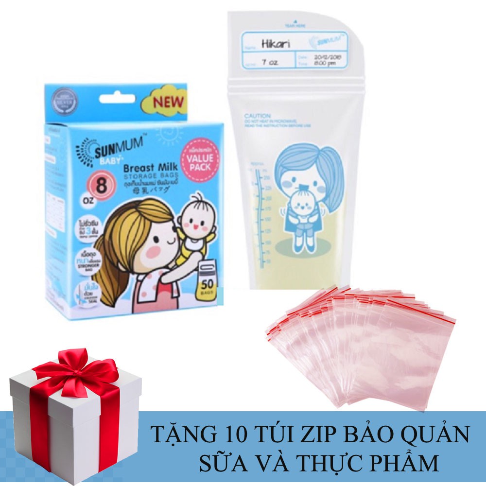 [Tặng 10 túi zip bảo quản] Túi trữ sữa Sunmum mẫu mới