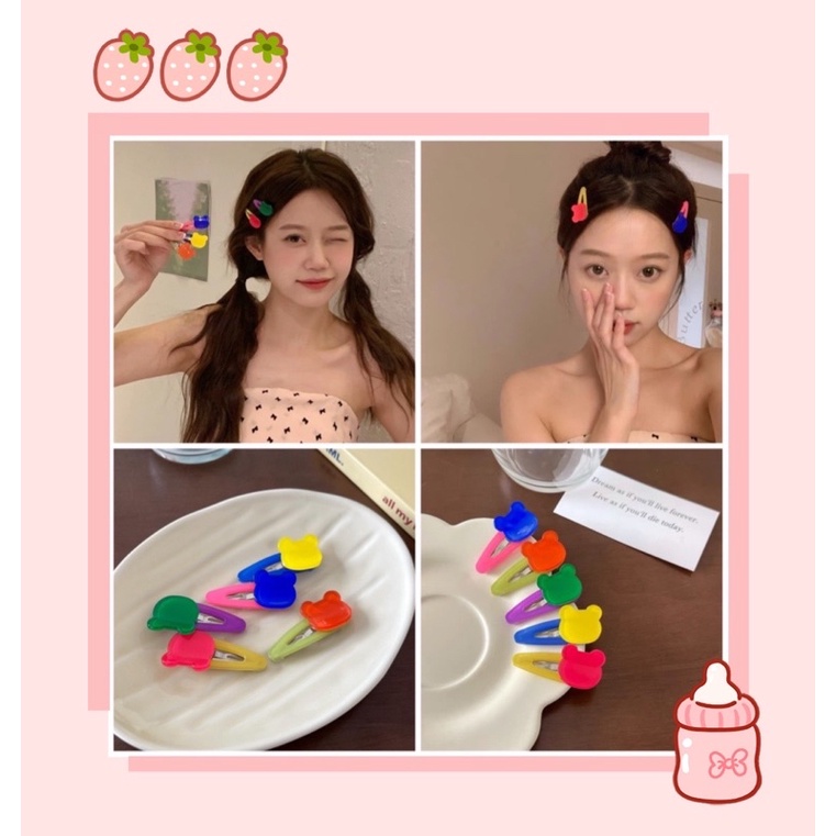 Kẹp hình GẤU trong trong màu sắc dễ thương cho bé