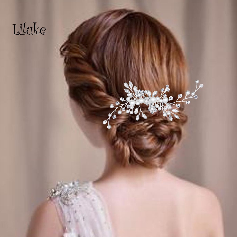 Lược Cài Tóc Đính Đá Và Ngọc Trai Nhân Tạo Thời Trang Dành Cho Nữ