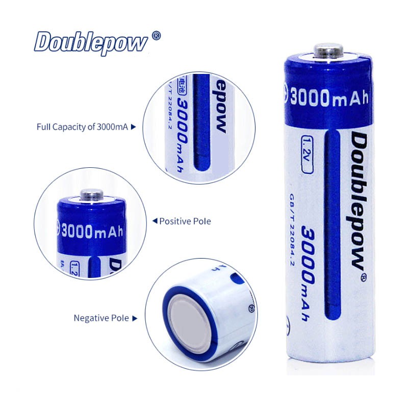 {Chính hãng} Pin sạc AA dung lượng cao 3000mAh Doublepow