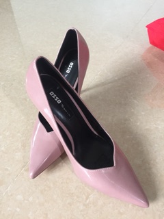 Giày cao gót màu hồng đỗ sz 35