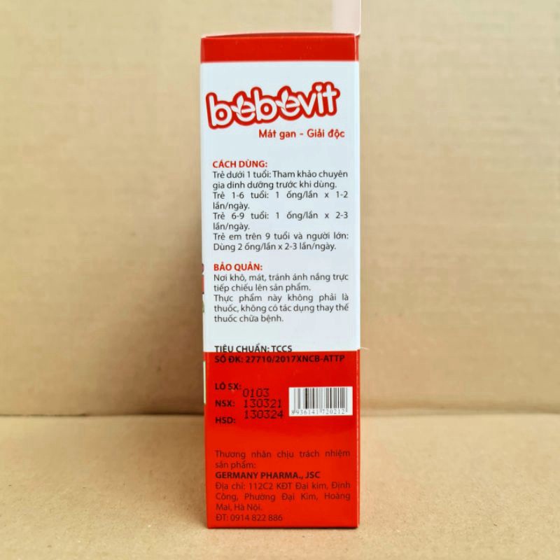 Bebevit Mát gan - Giải độc