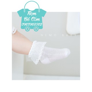 TẤT Nemo baby cao cấp phong cách Hàn Quốc- 01 đôi Tất cổ bèo ren công chúa cho bé gái - Tiệm Bé Cốm