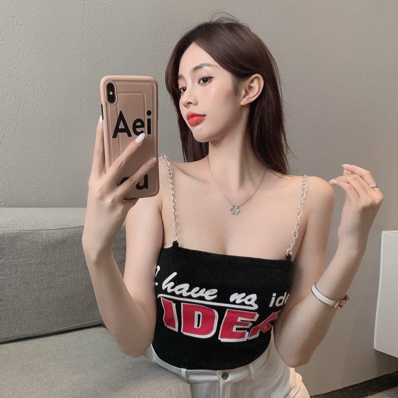 Áo Hai Dây In Chữ Thời Trang Mùa Hè Cho Nữ