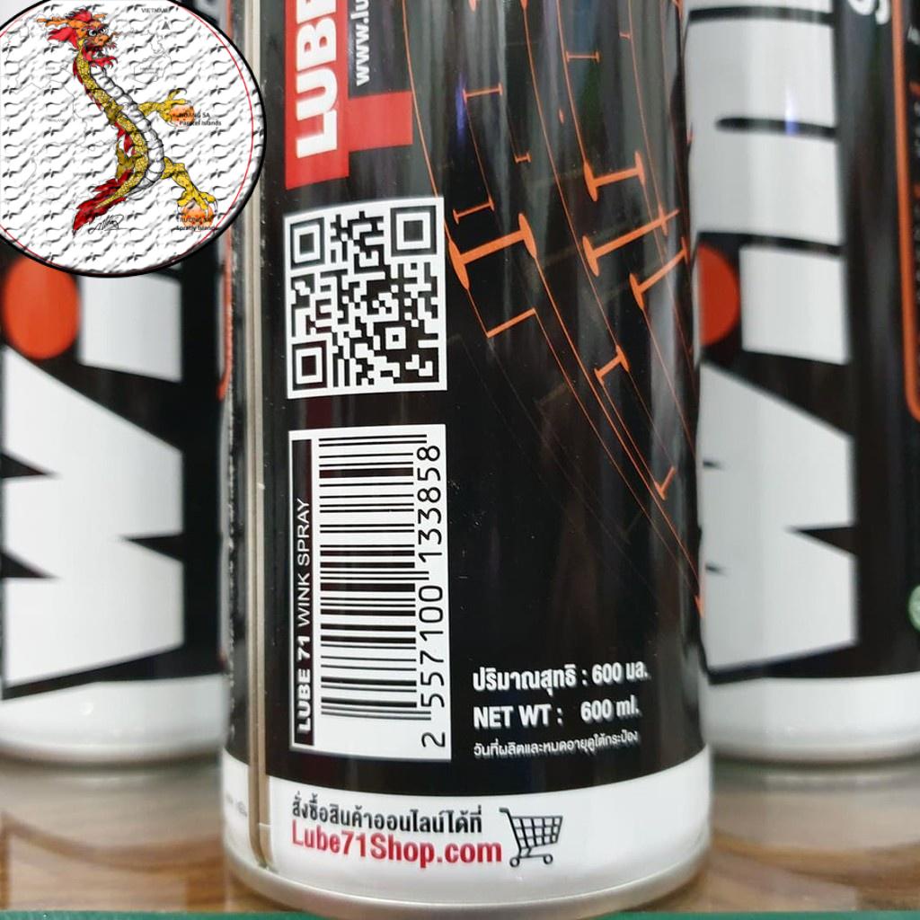 Chai Xịt Làm Bóng Dàn Áo Lube71 WINK 600ml, chai dưỡng sơn bóng Wink giúp đáng bóng dàn áo xe hiệu quả